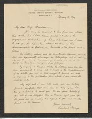Nachlass Franz Steindachner, Brief von Leonhard Steineger an Franz Steindachner (10.02.1909), Inv.Nr. 511.02, Seite 1
